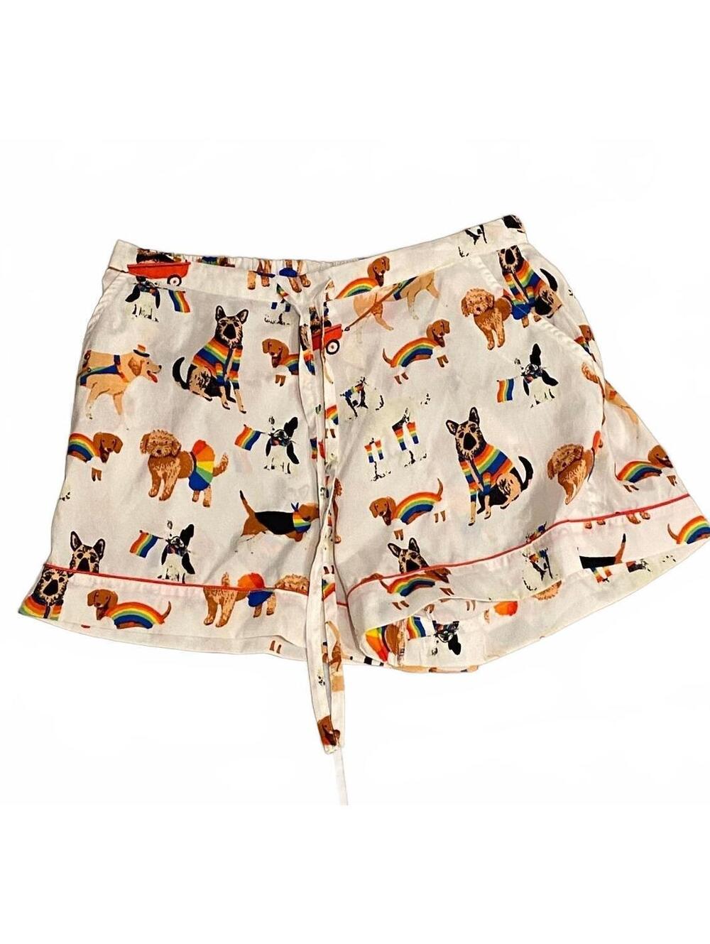 Isaac Mizrahi Sleepwear Women's Dog Print Lounge Shorts Size Large